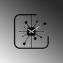 Wallity Reloj de Pared Decorativo Cuadrado de Metal Negro